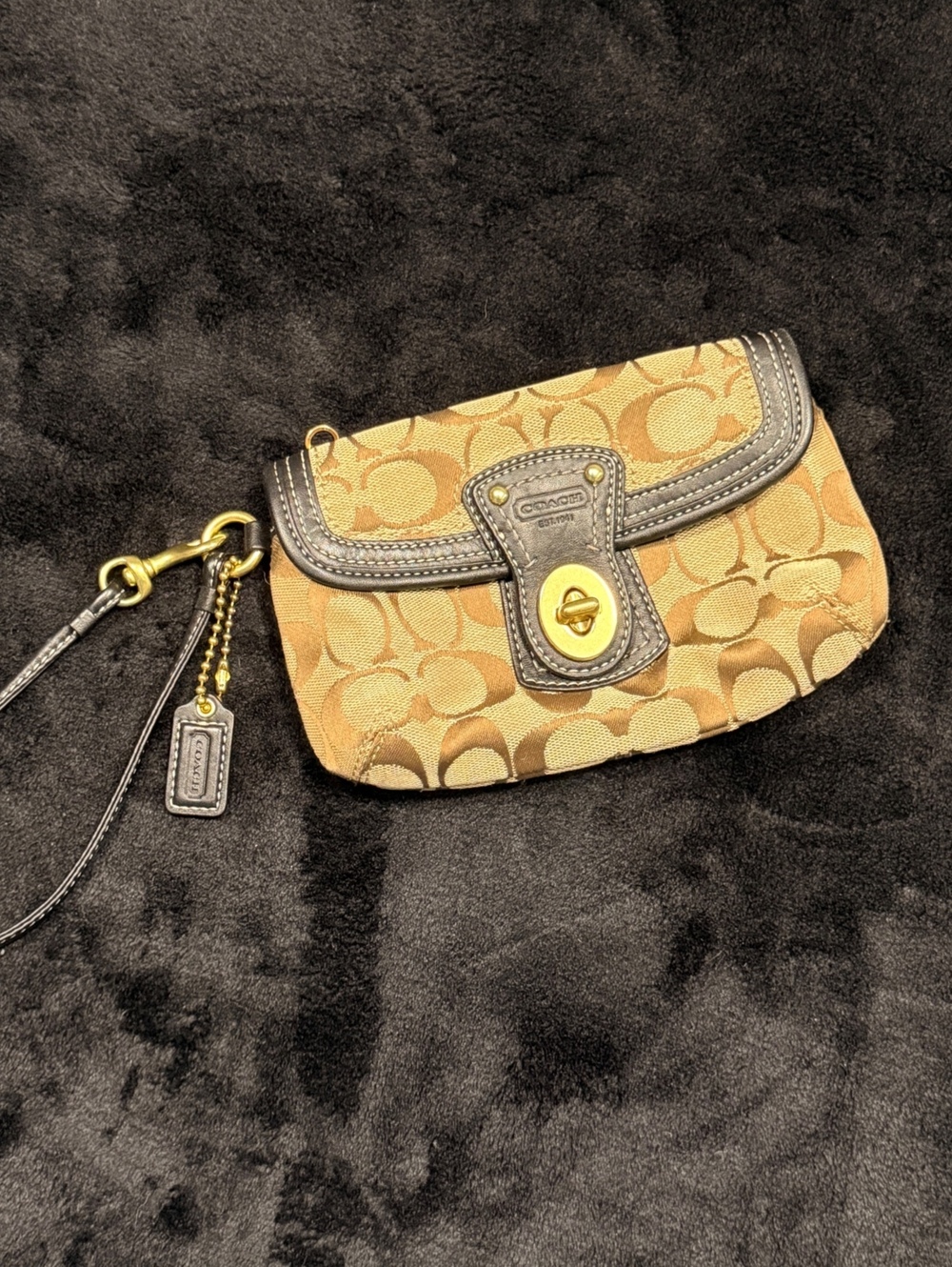 Coach Y2K Jacquard Legacy Turnlock Wristlet